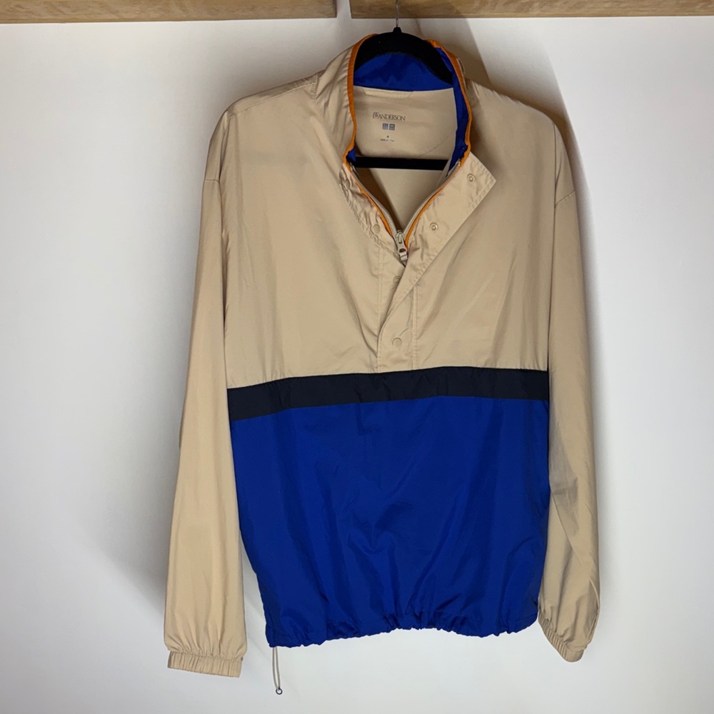 J.W. Anderson Uniqlo Beige & Blue Lightweight Sporty Anorak Jacket Medium
